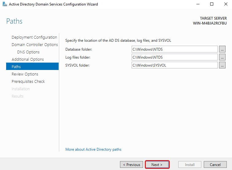 Active Directory Domain Services Wizard Page 5