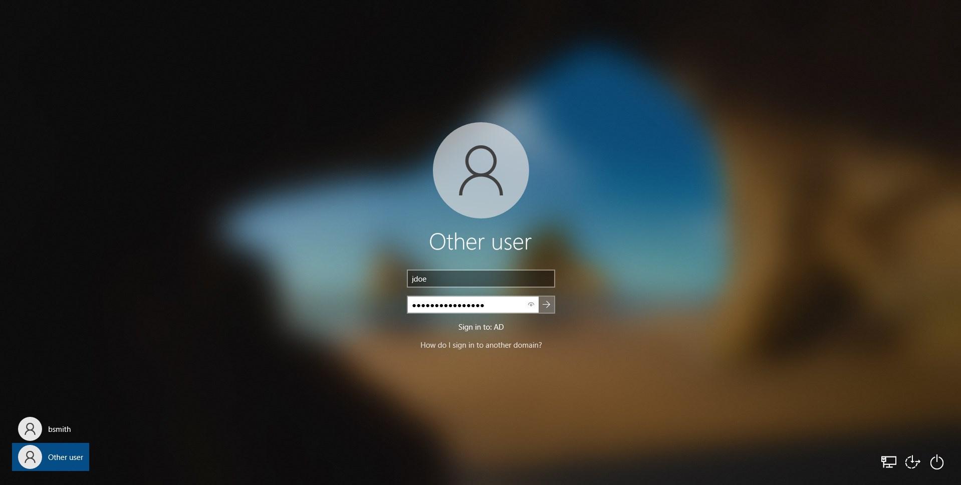 Windows Login Screen