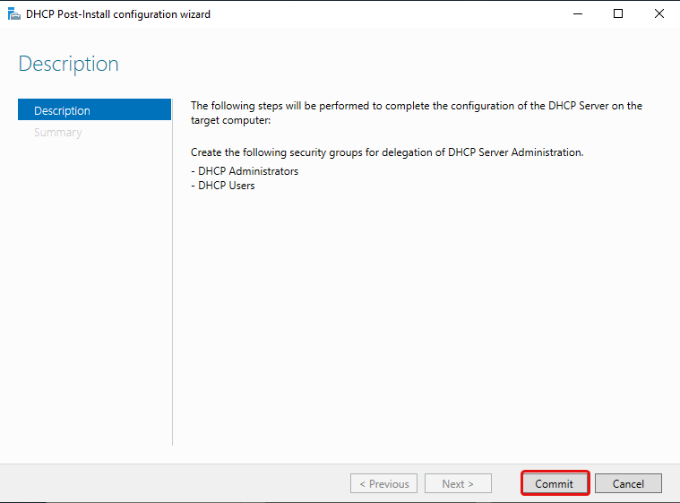 DHCP Post-Install Page 1