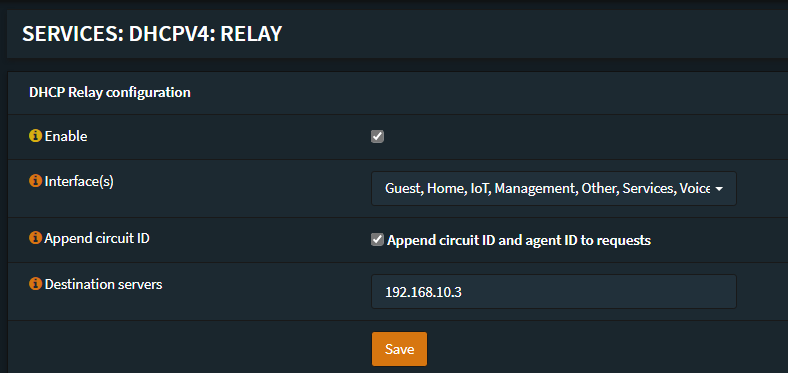 DHCP Relay Options