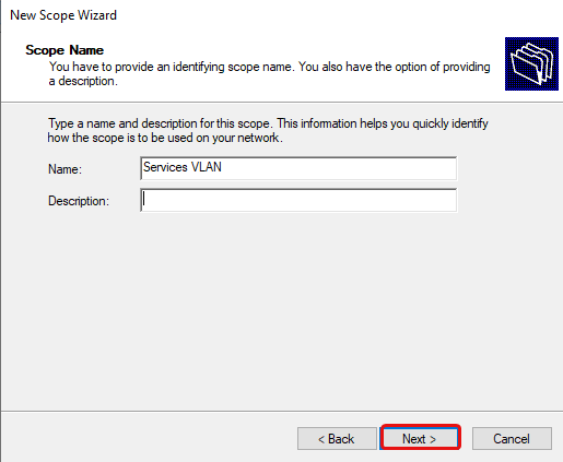 DHCP Scope Wizard Page 2