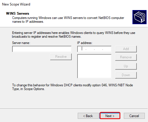 DHCP Scope Wizard Page 9